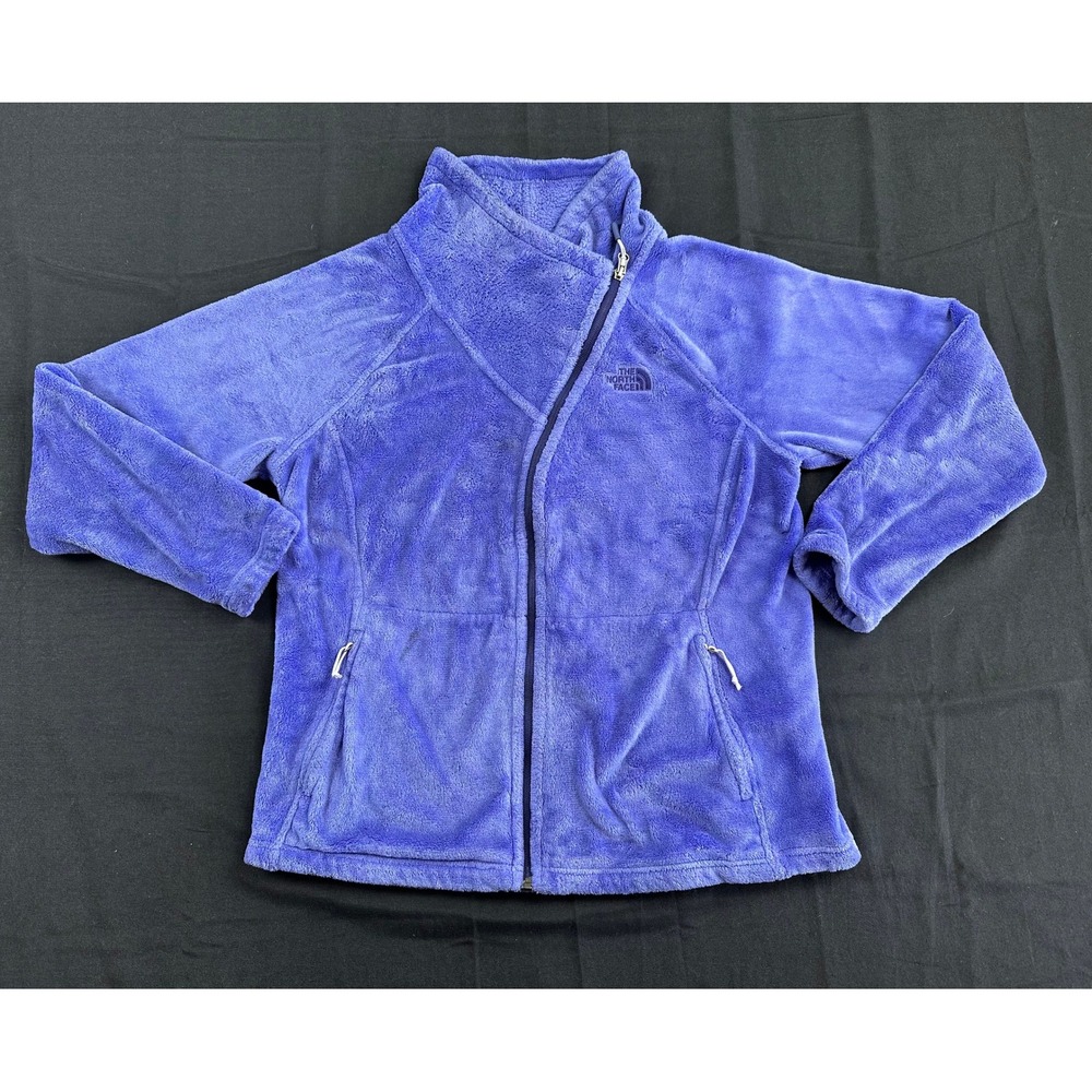 The North Face Osito Asymmetrical Fleece Jacket Purple Womens Large Full Zip
